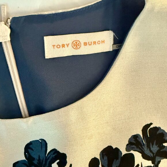 Tory Burch Rayna Floral-Print Satin Dress Size 8 - Picture 4 of 5